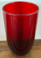 Vintage Lot of 3 Anchor Hocking Ruby Red 4 1/4″ Tall 2 3/8 Wide Drinking Glasses