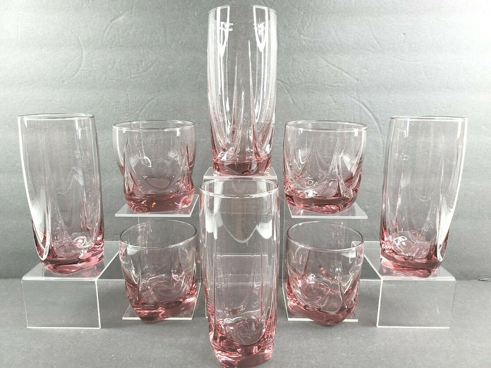 Libbey Imperial Plum (4) Cooler (4) Old Fashioned Glasses Set Elegant Tumblers