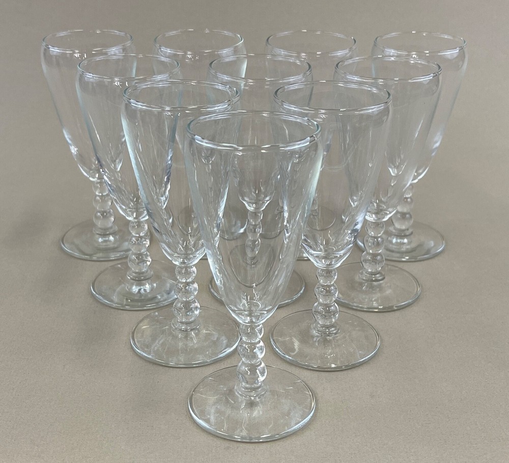 libbey knob hill clear whiskey sour glasses ball stem (set of 10) 5 5/8″ tall