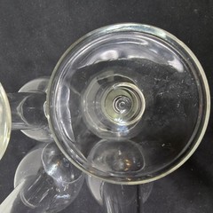 Clear Pressed Glass Goblets Set 4 Footed Water Wine Glasses Contemporary Modern