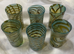 MARINO SANTI Presents Murano Filigrana Cane Glass Wine Tumbler – Set of 6