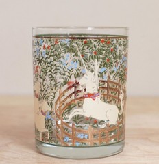 Set of 5 Cera Enchanted Forest Last Unicorn 22K Double Old Fashion Tumblers