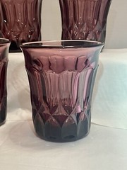 Vintage Noritake Perspective Amethyst Lowball Glasses Set Of 4 UV Reactive Plum