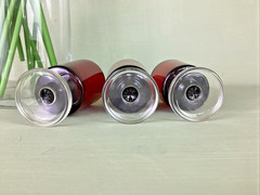 Set of 3 RUBY RED 1 oz Shot Glasses Clear Stem & Base Cordial Made in France