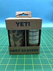 Yeti Wetlands Camo Multicolor Shot Glasses & Case Stainless Steel 4 Pack