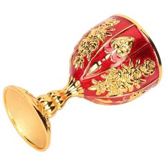 Gold Chalice Vintage Golden Goblet 4 Inches Solid Zinc Alloy Retro Embossed F…