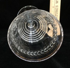 Wine Glasses Clear Pressed Glass w/ Gold Trim Edge Embossed Leaf Leaves Set 4