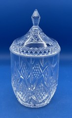 Vintage Mikasa Clear Crystal Biscuit ~Ginger Jar/ Candy Jar With Lid Japan