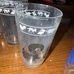 Vtg Kraft Swanky Swigs Children’s Drinking Juice Glasses Animals Set of 7