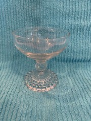 Anchor Hocking Bubble Foot Clear Glass Champagne Sherbet Compote Dish 3.5” x 4”