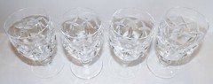 SET OF 4 WATERFORD CRYSTAL KERRY OLDER BALL STEM 4 3/4″ CLARET WINE GLASSES
