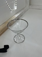 Vintage Imperial Glass Ohio Twist Clear Platinum Crystal Stemware Lot of 17