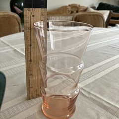 Dunbar Depression Glass Rose/ Pink Tumbler Art Deco Tiered Belted Rare! Blush