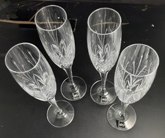4-Mikasa Crystal Petit Points Fluted Champagne Toasting Glasses EXC. W/Labels #2