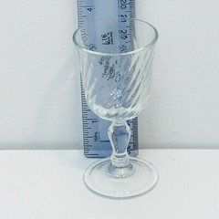 Cordial Stem Glasses Set of 5 Made in France Vintage Clear Decorative Swirl