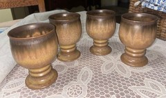 Vintage Denby Pottery Medieval Style Goblet, Romany Brown Ceramic Goblet 4.5” T