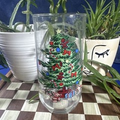 VINTAGE Holiday Hostess 6” Tall Glass Tumbler