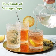 Vintage Drinking Glasses Set of 8 Highball Cocktail Water Glasses