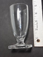 REDUCED!! Heisey NEW ERA, Rectangle base: TWO Juice Glasses , 4 3/4″ Tall.