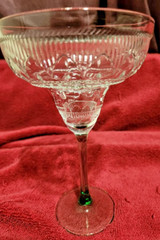 Vintage CRISTAL D’ARQUES-DURAND Green Stem Sombrero Margarita Glass