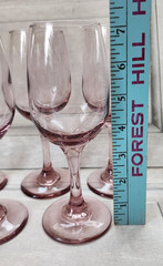 Vintage Libbey Premiere Plum pink wine glasses set 5 holds 8 oz. pretty