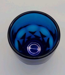 Vintage Georgian Cobalt Blue Glass Tumbler (1) Small 3.25” Tall