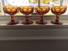 IMPERIAL PROVINCIAL Amber sherbet glasses/goblets (4) EXCELLENT Georgian