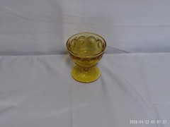 ‘Pre-Owned’ Vtg Bartlett-Collins Manhattan Amber Sherbert Footed Glass