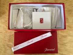 Baccarat Beluga Tumbler Pair Clear Glass 8.5cm Used Collectible