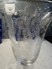 Tiffin Franciscan Cherokee Rose Crysal 8″ Water Goblet Stem Etched Elegent Glass