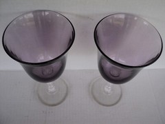 Purple Cristal D’Arques-Durand Casual Settings Amethyst 2 Vintage Water Glasses*