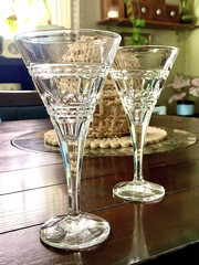 Vtg Set of 2 Royal Limited RLZ7 Crystal Water Goblets 8″ Bohemia Czech Republic