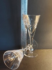 Vintage Spiegelau Treveris 8″ Crystal Flutes Champagne/Wine Set of 2