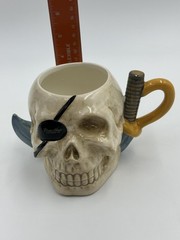 Pirate Skull Stein Mug Ceramic Eyepatch Pirates House Savannah GA By Agiftcorp