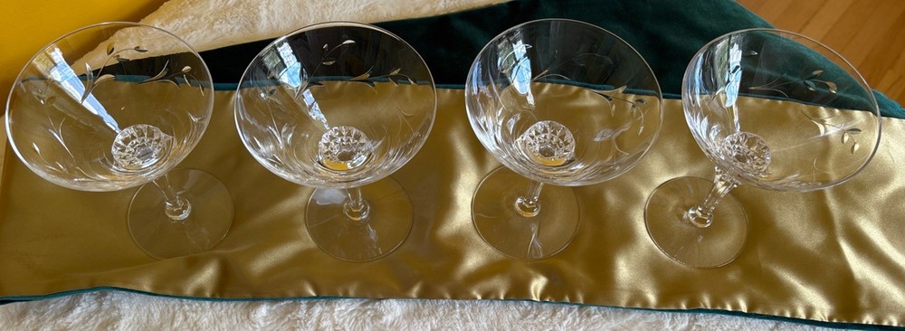 Set Of 4 Rose Marie Clear (Cut) Cocktail Glasses by Tiffin-Franciscan