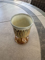 Handmade Pottery Goblet Chalice Cup With Scalloped Edge