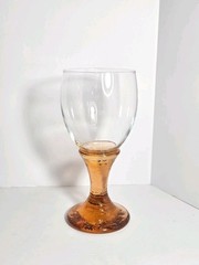 Fire & Light Wine/Water Goblet Copper Burnt Orange Recycled Glass Signed