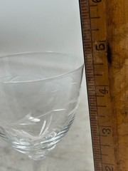 Pair of Tiffin Glass «Shooting Star» Etched Water Goblets Elegant Glass 5″