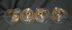 4 Vintage Swedish Hand Made Crystal Gulli Gold Ingrid Skruf Cocktail / Sherbet