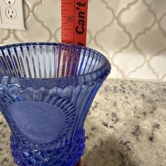Vintage Fostoria Avon Cobalt Blue George Washington Glass Goblet