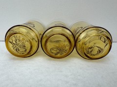 3 Vintage Libbey Juice Glasses Wheat & Ribbon Design Tumblers 3.75″ Tall 6 oz