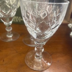 vintage webb corbett Crystal Glass Sherry Goblet Stems Set 4