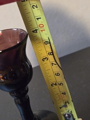 Vintage Elegant amethyst Goblet Glass Egg Glass Hand Blown Swirl Excellent Cond.