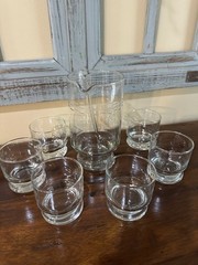 Vintage Princess House ~ Cocktail Martini Set #407 Mixer 6 Glasses & Stirrer