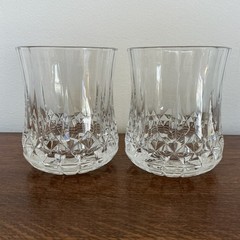 Vintage Set of 2 Cristal D’Arques Durand Old Fashioned Whiskey Glasses Classic