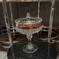Indiana Glass Ruby Red Goblet Decanter Covered Compote Set Decorative Six-Piece