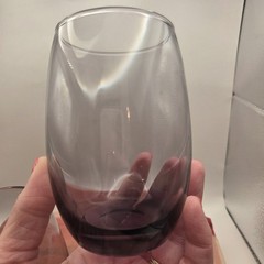 VTG Amethyst Purple Glass Stemless Wine Tumblers Set 2
