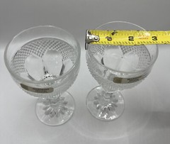 SET of 2 HEARTHSIDE 24% LEAD CRYSTAL WINE GOBLETS YUGOSLAVIA
