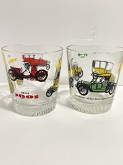 VTG Bar Glassware Hazel Atlas Hi-Ball Set of 2- 3 Fl Oz Antique cars