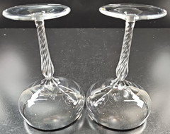 2 Lenox Madison Platinum Champagne Sherbert Glasses Set Crystal Twisted Stemware
